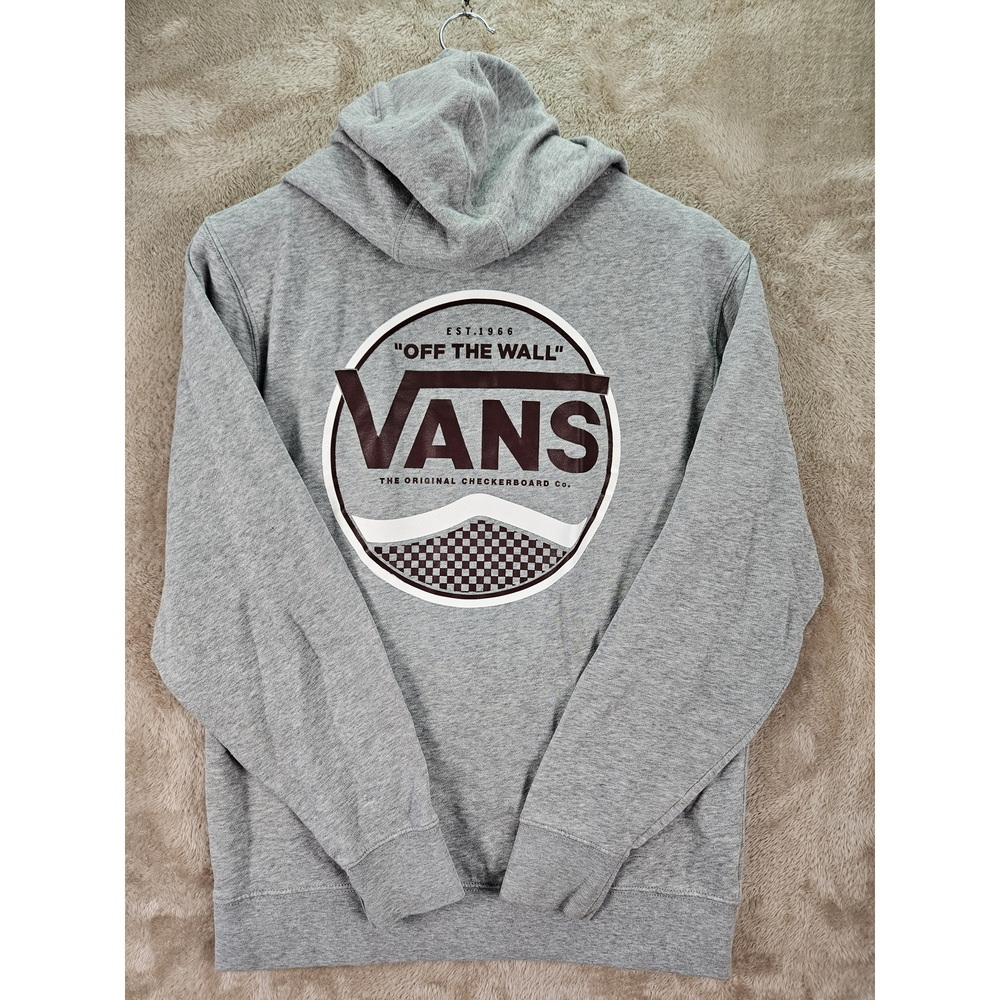 Vans Off The Wall Hoodie Pullover Sweatshirt Mens Sz S Burgundy Grey Skateboard - Picture 9 of 10